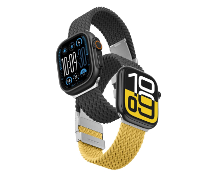 Pasek i akcesoria do zegarków AmazingThing 2x Blend Band Apple Watch 45/46/49 mm żółto-czarny/czarny